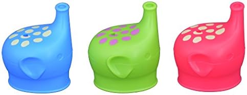 Silicone Elephant Sippy Silicone Lids Spill Proof Sippy Cup Top Makes Cup Into Spill-Proof Cup For Babies, Toddlers, and Kids (3 pack)