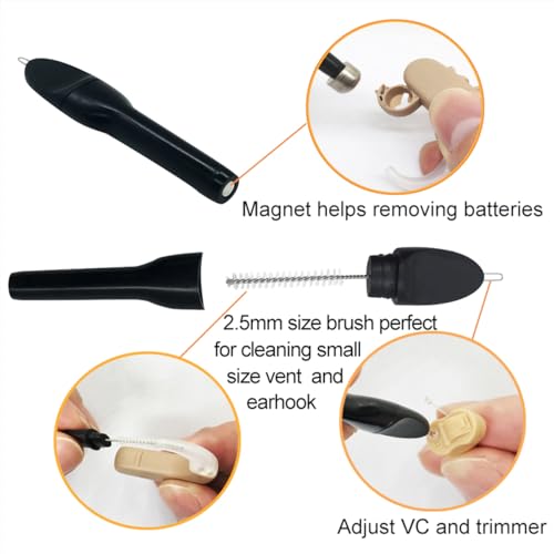 MiniFit Open Domes 5mm,6mm,8mm,10mm Ear Tips for Oticon Hearing Aids with Hearing Aid Supplies Cleaning Kits (8MM)