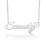 CoolJewelry Personalized Name Necklace Heart Symbol 316 Stainless Steel Jewelry for Girls Name Necklace for Serenity