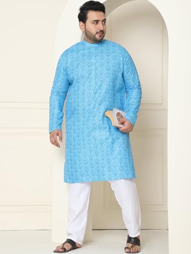 Image of SOJANYA Plus(Since 1958) Men's Cotton Checked Kurta