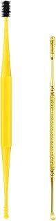 2 unidades Kit de remoção de cera de ouvido Conjunto de palheta de ouvido Removedor de cera Colher de ouvido Earpick Seletor de ouvido para massagem de ouvido Ferramentas de cuidado de ouvido adulto Yellow 2pcs