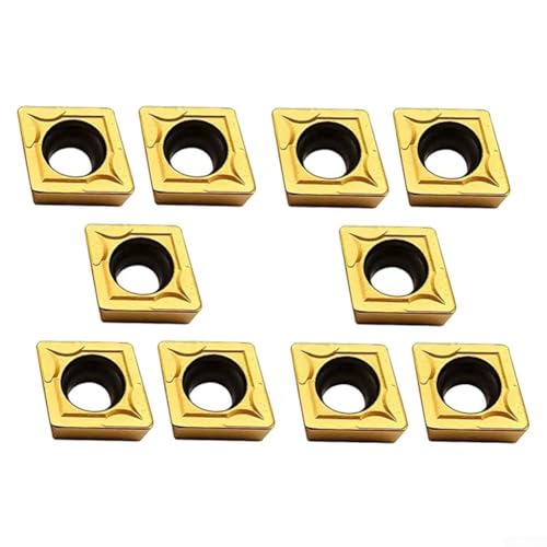 10pcs CCMT09T308 Inserti di tornitura in carburo per fresatura e finitura CNC, punte triangolari indicizzabili con forte presa e resistenza,