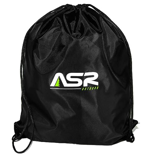 ASR Outdoor Black Drawstring Backpack Bag Hiking Gear Gold Prospecting Equipment, 20 x 16 Inches