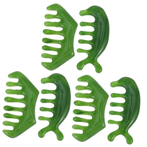 Peigne de massage cuir chevelu dent large et masseur de tête en jade vert clair VALICLUD
