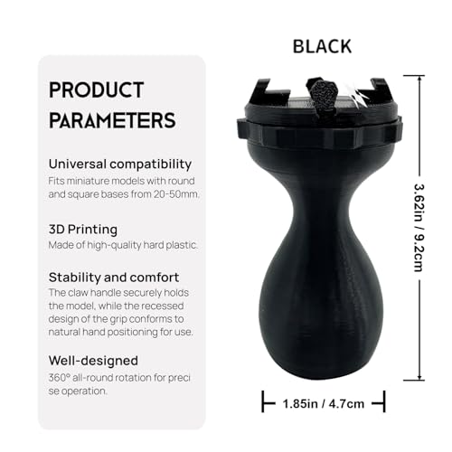 Mango para pintar miniaturas con rotación estable 360 y ajuste para peanas de 20-50mm 3