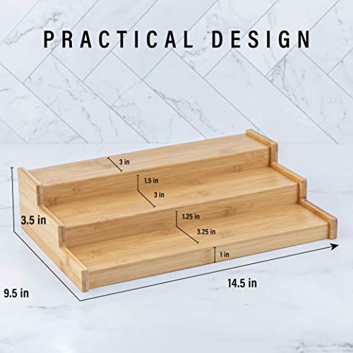 Bamboo Spice Rack Organizer For Cabinet 3-Tier, For Pantry Cabinet Or Countertop, Waterproof, And Non Skid Shelf, For Spice Bottles, Jars, Seasonings, Baking Supplies By Homereis #TOP1