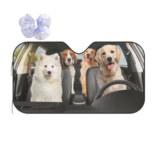 Parasol ventana delantera automóvil perros para mantener el coche fresco en tus viajes con mascotas