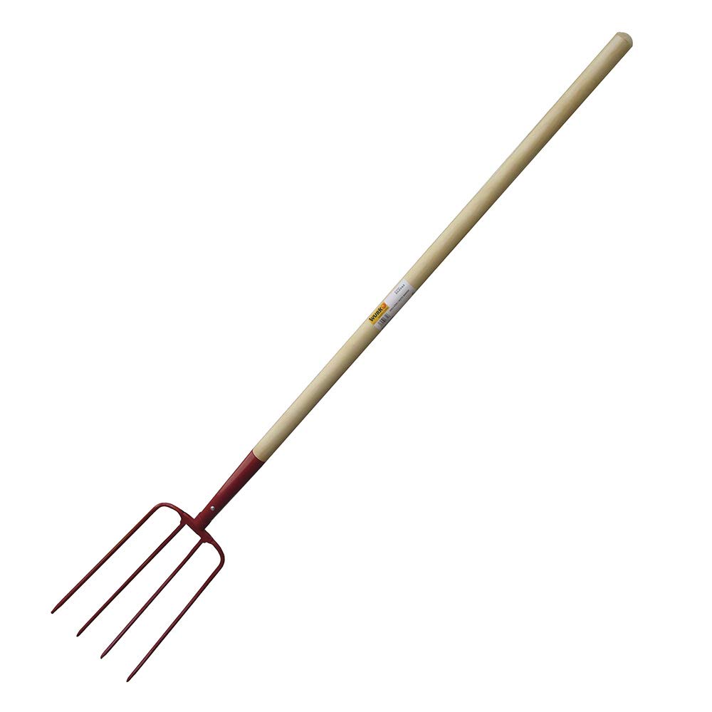 Wurko - Horca Acero 4 Púas Mango Madera