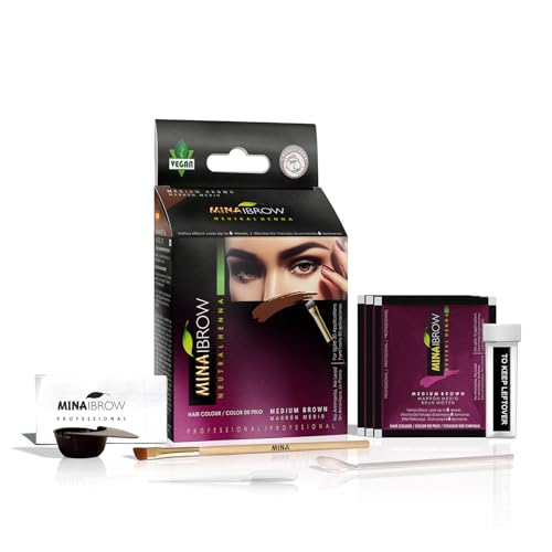 MinaiBrow Instant Hair Dye Kit Medium Brow | Natural Spot Coloring Tinting Powder, Water & Smudge...