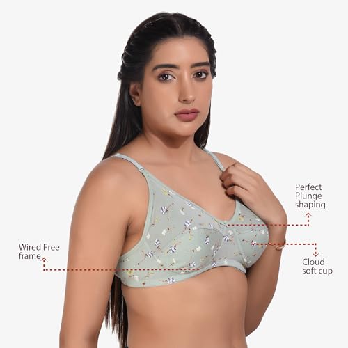 Image of BRUCHI CLUB Women Non Padded Bra | Comfortable Bra for Daily Use | Best Everyday Bra | T-Shirt Bra for Daily Use Pack of 3