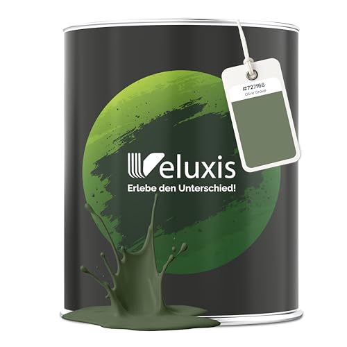 Veluxis® Pintura de pared ecológica premium para interiores: 2,5 litros y cobertura de clase 1, sin vetas, de bajo goteo y ecológica, sin COV (Olive Grove)