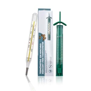 Behler Instruments – Professionele handmatige Galliumthermometer – Nauwkeurige aflezing zonder batterijen – Medisch en thuisgebruik – kwikvrij – Thermometers, Inclusief Vergrootglas en Schudkoker