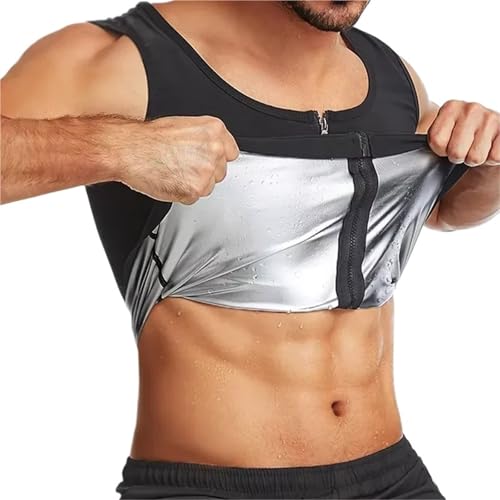 ZUXWUX Gilet de sudation Hommes Shaper Sauna Sweat gilet Shapers débardeurs taille formateur minceur Shapewear gros brûlant(Inner Silver,XXL 3XL)
