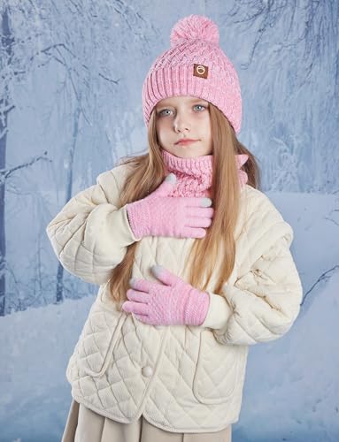 Happy Cherry 3-Pack Kids Fleece Hats 3 set Soft Winter Hats for Boys Girls4