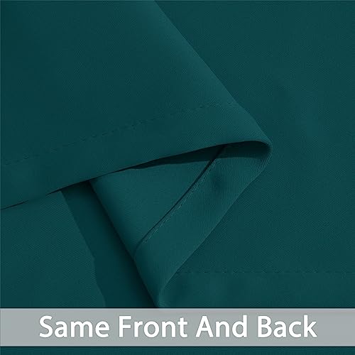 Yakamok Blackout Curtains for Bedroom 2 Panels Set 84 Inch Length Thermal Insulated Room Darkening Dark Black Out Drapery Grommet Window Treatments Drapes for Living Room,52x84, Dark Teal