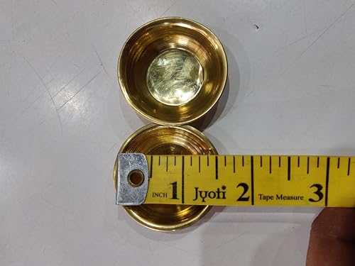 Image of 3.5 cm Laddu Gopal ji Thakur Ji Krishna Brass Pooja Thali Set /Bhog Bartan /Prasad Bartan Small Utensils Set of 5 Pcs (Thali Size 7 dimater) (0-3 Size)