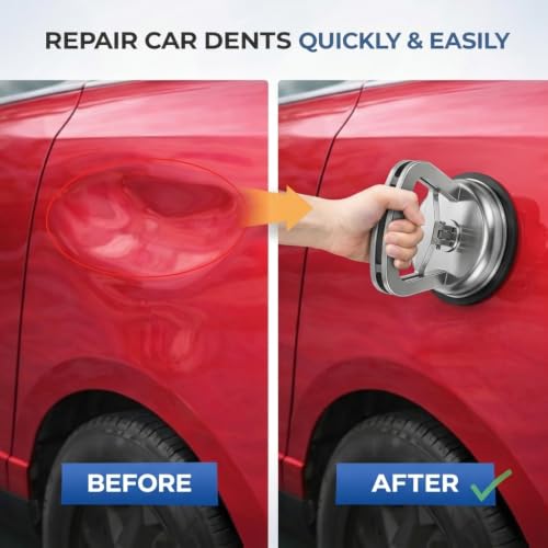 Image of SARTE Car Dent Puller, Heavy Duty Suction Cup Dent Remover, Paintless Dent Repair Tool, Strong Vacuum Grip Metal Handle for Dent Removal, Auto Body Panels, Bumper, Glass, Tiles, Mirrors Moving (Big)