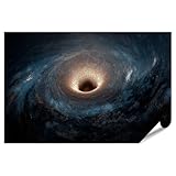 islandburner Premium Poster Realistisches schwarzes Loch im 