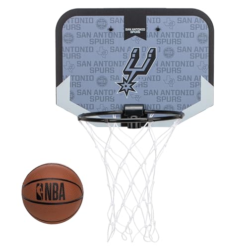 Franklin Sports NBA San Antonio Spurs Mini Over The Door Basketball Hoop - Kids Indoor Mini Hoop with Ball - NBA Fan Shop Toy for Bedroom + Office - Over The Door Set