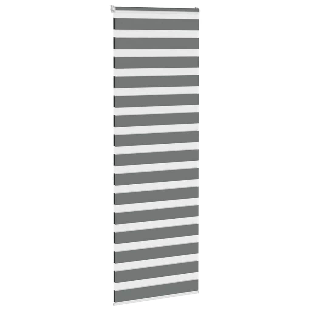 Doppelrollo Dunkelgrau 90x230 cm Zebra Stoffbreite 85,9 cm 100 Prozent Polyester, zweilagig Blickdicht und transparent für Sichtschutz und Verdunkelung