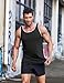 COOFANDY Men Striped Tank Top Black Spaghetti Strap Tank Gym Clothes for Men Sleeveless Athletic Tank Tops