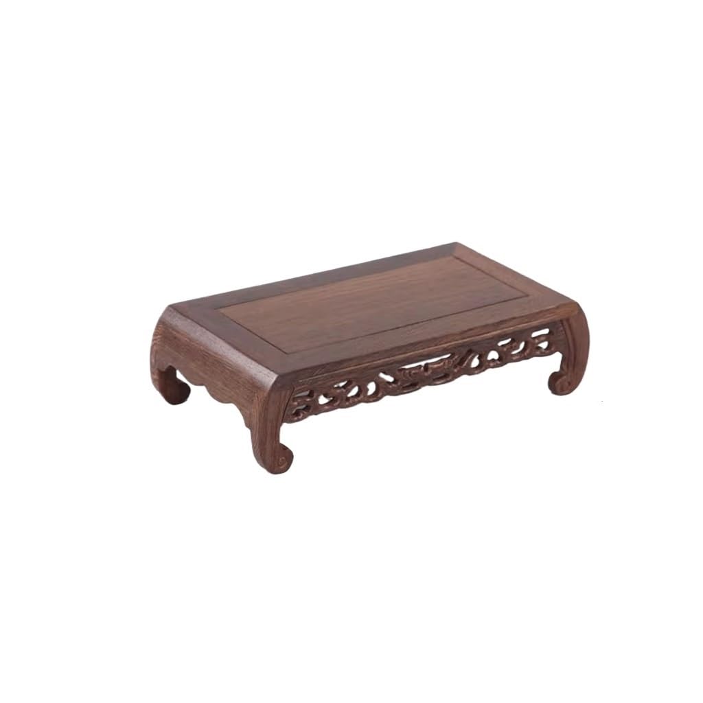 MPOPO Bonsai Pedestal Base Solid Wood Crafts Ornaments Flowerpot Buddha Statue Teapot Incense Burner Wooden Bracket Vase Display Stands Pedestal Base