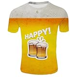 [page_title]-PPangUDing T-Shirt Oktoberfest 3D Drucken Shirt Herren Kurzarm Bayerische Hemd Bierfest Tops Rundhals Oberteile Männer Sportshirt Wiesn Muster Kostüm Lässige Freizeithemd (XXL, Mehrfarbig)