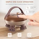 Massager scalp pour femmes hommes Pet plastique imperméable Rechargeable Facile à utiliser Silicone Shampooing pinceau pour l'enlèvement des pellicules Massage de croissance des cheveux Idéal Cadeau Choix-or 3.4 x 3.4 x 2.5