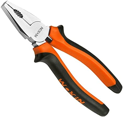 TOOLSTEK WOKIN 3pcs Pliers Set Heavy Duty 6'' Long Nose 6'' Diagonal Cutter Plier 7'' Insulated Combination Pliers Soft Grip Handle Tools Combination Cable Wire Cutting Pliers, Red
