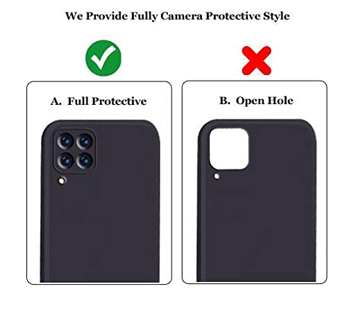 Image of A rtistque Liquid TPU Silicone Matte Shockproof Flexible with Camera Protection Soft Back Cover Case for Samsung Galaxy M42 5G - Black