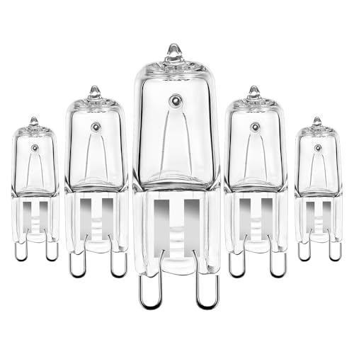 Comyan G9 Halogen Light Bulbs 230V 28W (29W) 2800K Warm White Clear G9 Capsule Bulb Dimmable, 5 Pack