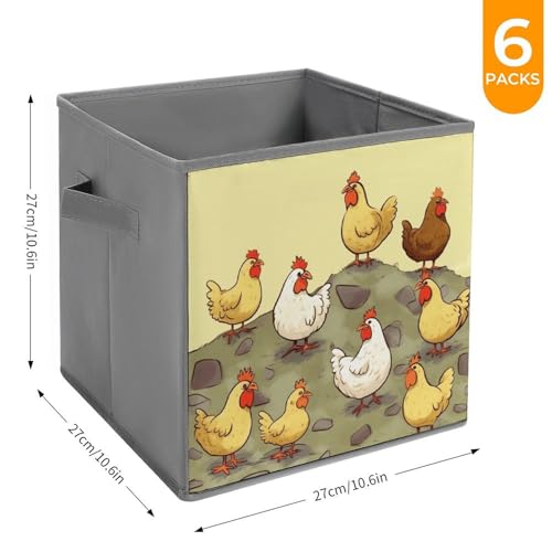 Bacs de rangement pliants imprimé couvée de poulets boîte linge