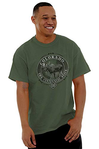 Colorado Co Rugged Mountain Moose Graphic T Shirt Men Or Women Military Green #TOP3