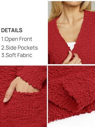Image of MEROKEETY Women's Long Sleeve Soft Chunky Knit Sweater Open Front Cardigans Outwear Coat