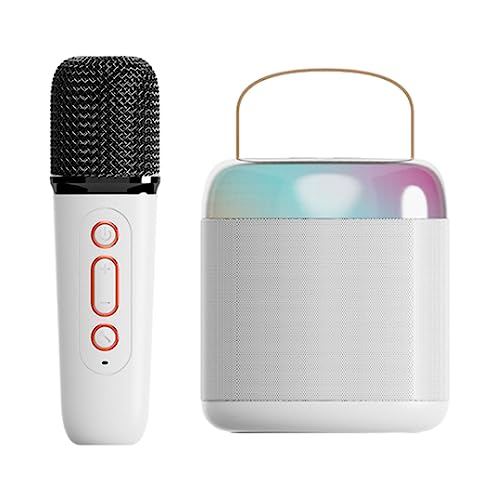 Fancyes Conjunto de karaokê sem fio, alto-falante Bluetooth portátil com microfone sem fio, microfon