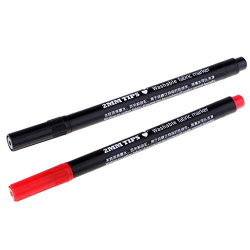 gazechimp 2pcs 2mm Marcadores De Tecido Não Tóxico Lavável Caneta Para Camisetas DIY Roupas Sapatos