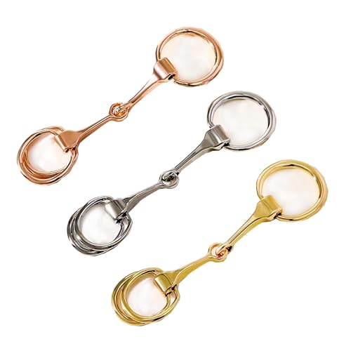 3 PCS Horsebit Silk Scarf Clasp, Elegant Small Square Scarf Ring for Women (Gold, Silver, Rose Gold)