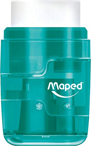 Apontador com Borracha, Maped, Connect Translúcido mais refil, 049210, Cores Sortidas