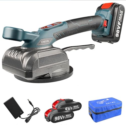 Piastrellista Piastrellista per pareti da 100 kg Adatta per piastrelle da 0,6-1,2 m Livellamento automatico Strumento di vibrazione Piastrellista livellamento automatico portatile,Blue-2Battery
