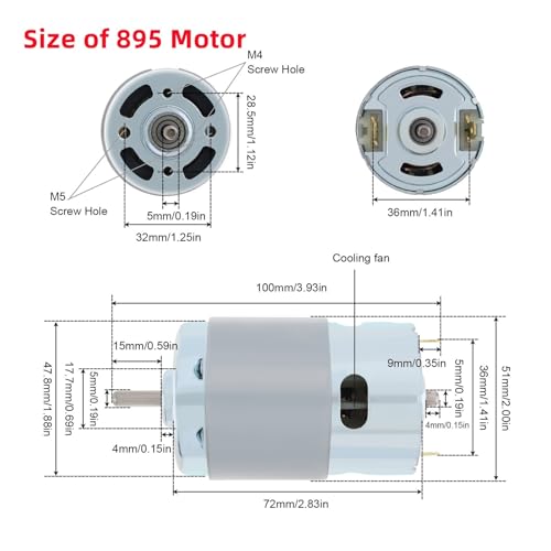 Moteur CC 895 12V 3000RPM à double roulement à billes pour mini perceuse DIY - 4