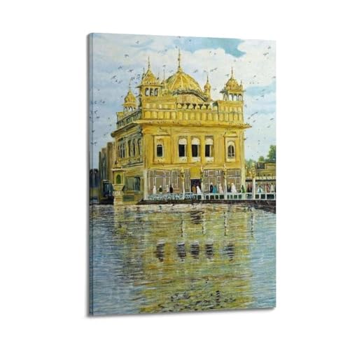 Paysage impressionniste de temple au bord du lac pour instaurer la sérénité dans votre maison