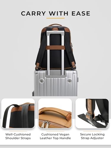 Image of EUME Nexa Backpack Bag For Man | 2 Large Compartment office Laptop Backpack | Fits Up to 15.6 inch Laptop | Vegan Leather | Travel Bag | Laptop Backpack For Men and Women