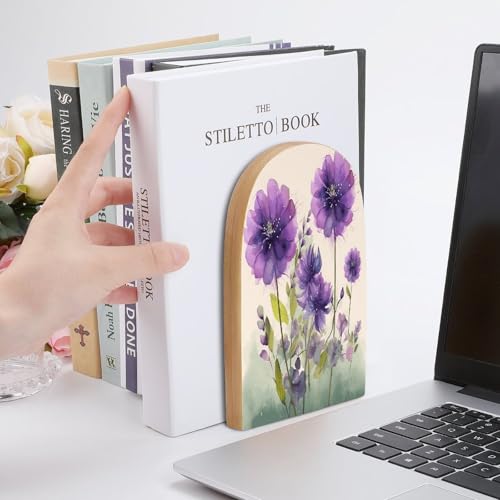 Sujetalibros de madera antideslizante para evitar la caída de libros pesados en las estanterías 7