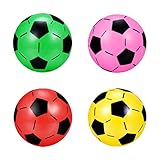 BESPORTBLE 4 pelotas de fútbol hinchables para niños, de plástico, pelota de fútbol tradicional para playa, juguete hinchable, pelotas de vinilo para piscina, fiesta, color aleatorio