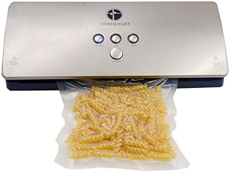 Automatic Vacuum Sealer machine - High-end Food Sealer Best For Food Preservation and Storage including Starter Kit, Plus 15 Sealer Bags for Free, IdentikitGift