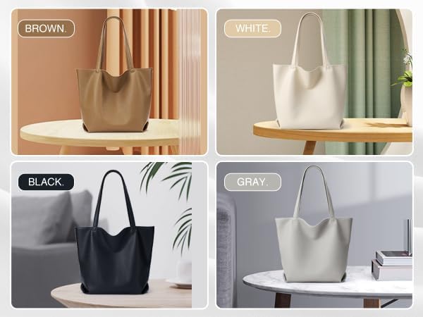 Miniatura 7 de WLLWOO WLLWOO Bolso de mano de cuero para mujer, bolsos cruzados con cremallera para hombro, bolsa de trabajo de viaje