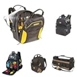 Dewalt 33 Pocket Backpack Bundle with Custom Leathercraft Tool Backpacks and Tool Bags, 75 Pockets, 53 Pockets, 44 Pockets, 50 Pockets