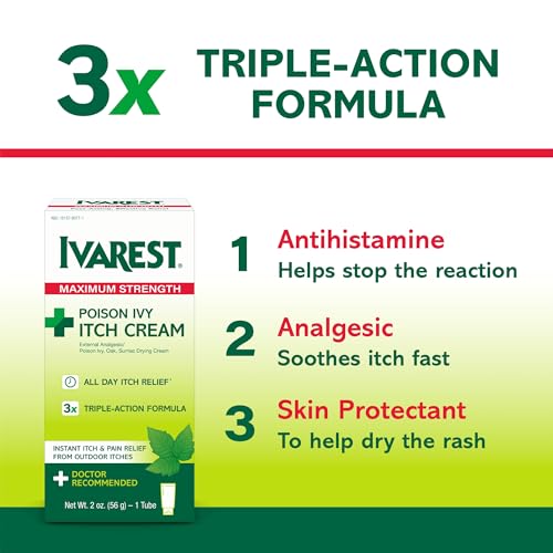 image for Ivarest Anti-Itch Cream, Poison Ivy Treatment, Poison Ivy Relief Produ