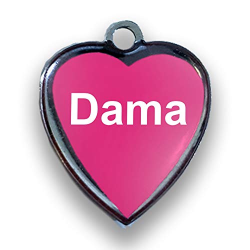 Placa de identificação Pet Personalizada - Coração - Pink e branco