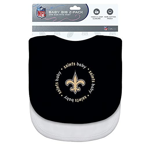 MasterPieces Baby Fanatic NFL New Orleans Saints 2-Pack Bibs, One Size, Team Color